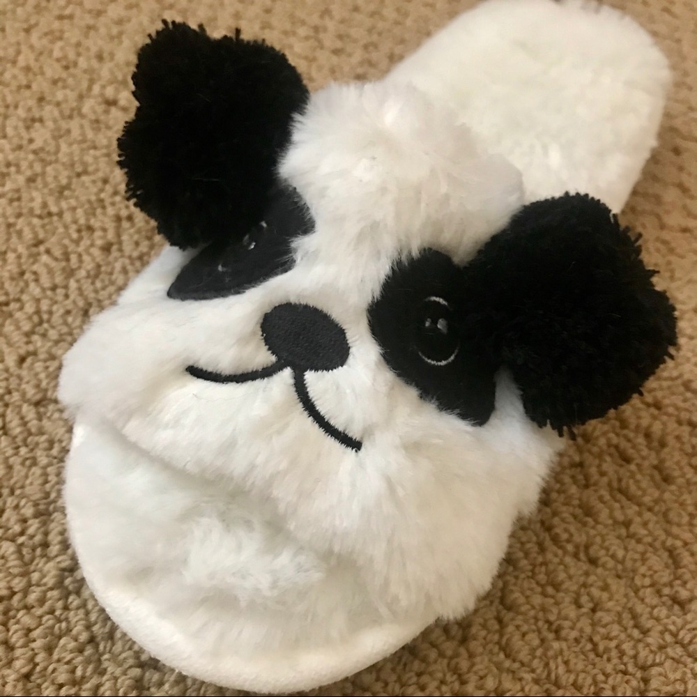 NWT Caramella Bubble Fuzzy Panda Slippers - Picture 5 of 8